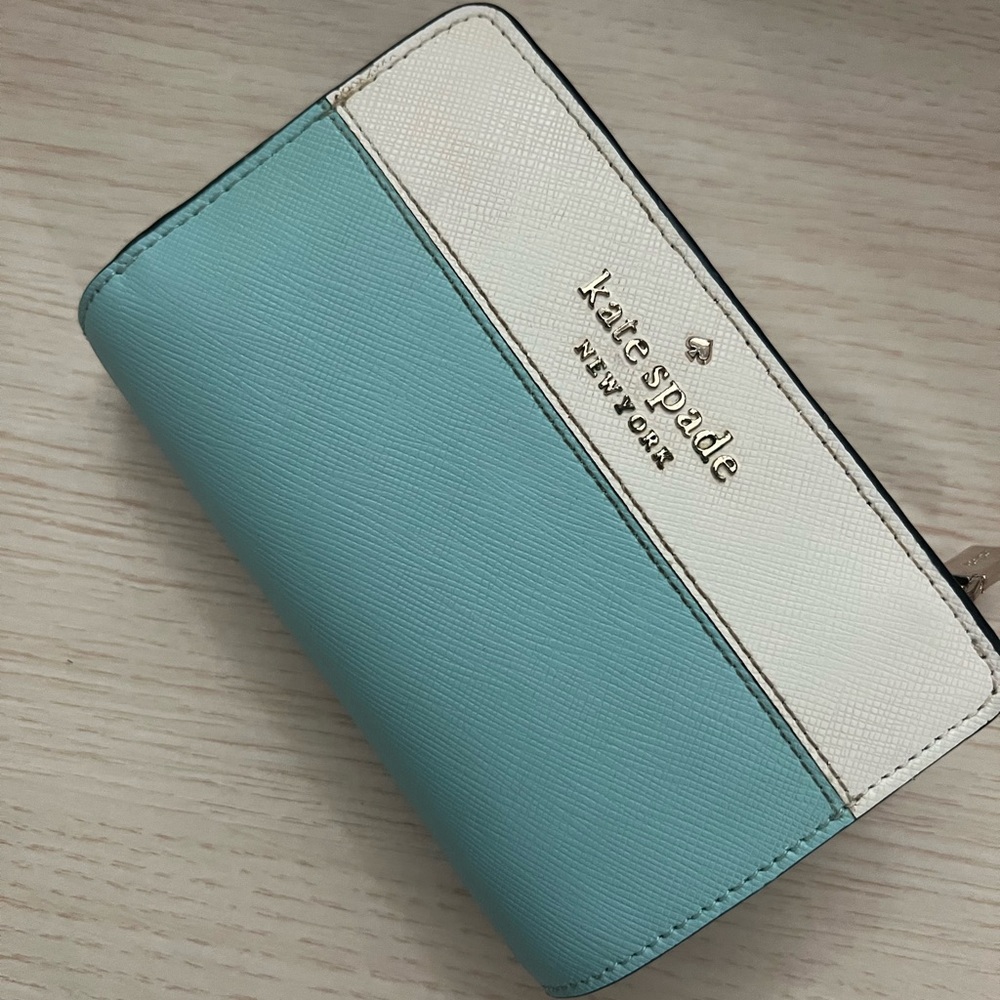 Kate Spade Teal and Cream Madison Wallet